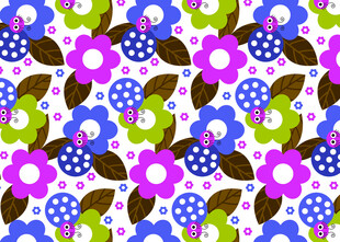 多彩花卉图案背景设计