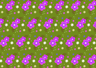 紫色花朵绿色背景图案