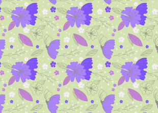 紫色蝴蝶花卉图案背景