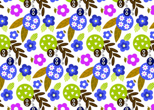 多彩花卉图案背景