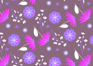 紫色花卉图案背景纹理