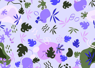 梦幻花卉植物图案背景
