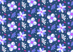 蓝色底花卉图案背景