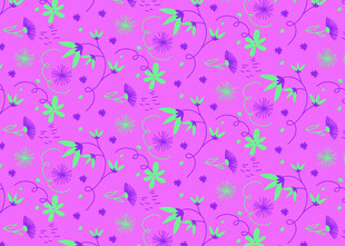 紫色底绿色小花图案背景