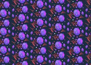 紫色花卉图案无缝背景