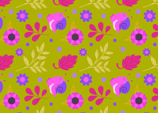 多彩花卉图案背景设计