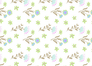 清新花卉枝叶图案背景