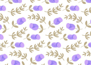 紫色花卉植物无缝图案