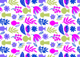多彩花卉植物图案背景
