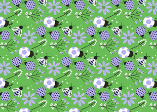 绿色底紫色小花图案纹理