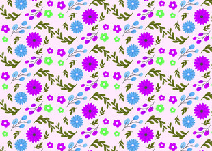 多彩花卉圆点图案背景