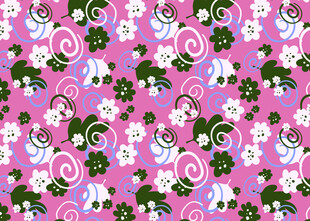 粉色花卉动物图案背景