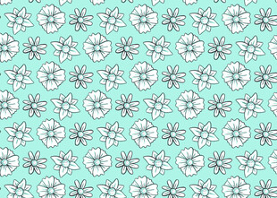 清新蓝底花朵无缝图案