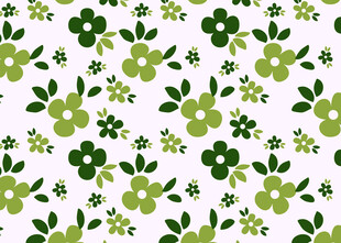 清新绿色小花无缝图案