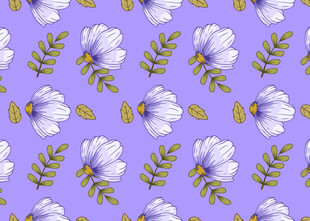 紫色背景的花卉图案