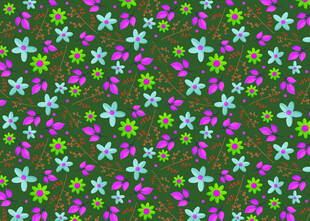 多彩花卉无缝图案背景