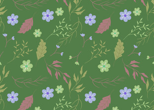 绿色花卉小鸟图案背景