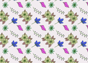 多彩小鸟植物图案背景