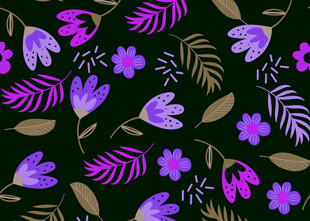 紫色花卉图案背景设计