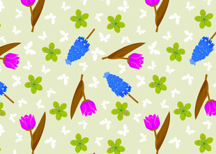 花卉绿叶图案背景图