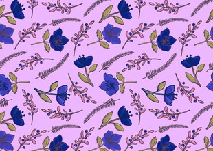 紫色花卉图案无缝背景