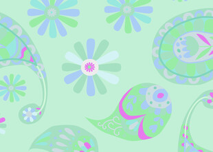 清新花卉佩斯利图案背景