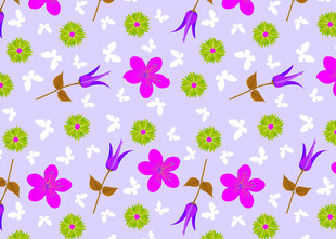 紫色花卉昆虫图案背景