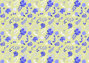 淡黄花底蓝花图案纹理