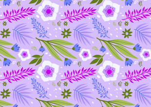 紫色花卉图案背景设计