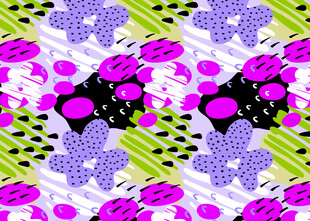 多彩花卉几何图案背景