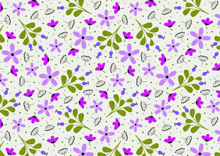 紫色小花绿叶图案背景