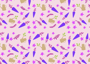 花卉飞鸟图案的简约背景