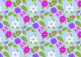 清新花卉图案背景