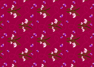 玫红色底花卉图案纹理