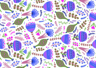 多彩花卉图案背景纹理