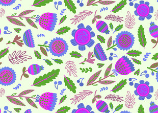 多彩花卉图案背景设计