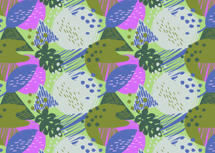 多彩几何花卉图案纹理