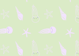 淡绿色海洋元素无缝图案