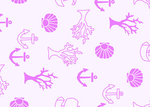 海洋元素无缝图案设计