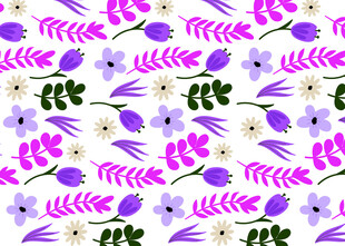 紫色花卉图案无缝背景
