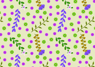 清新花卉波点图案背景