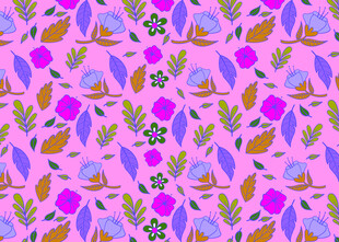粉色花卉叶子图案背景