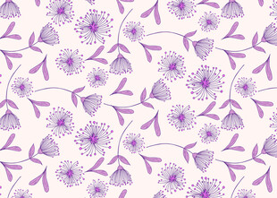 紫色花卉图案无缝背景