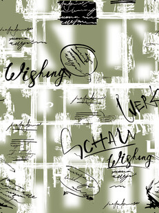 手写风格黑白艺术字体图案