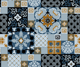 复古几何图案拼接纹饰