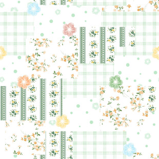 清新花卉格子图案背景