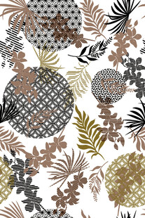 几何植物图案装饰背景