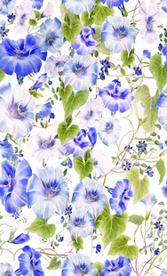 蓝白花卉图案背景