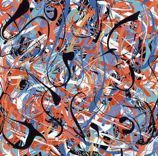 抽象多彩线条艺术画作