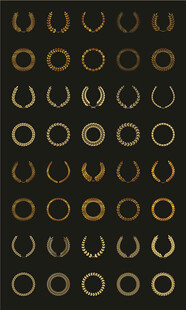 地产金箔橄榄枝图案背景